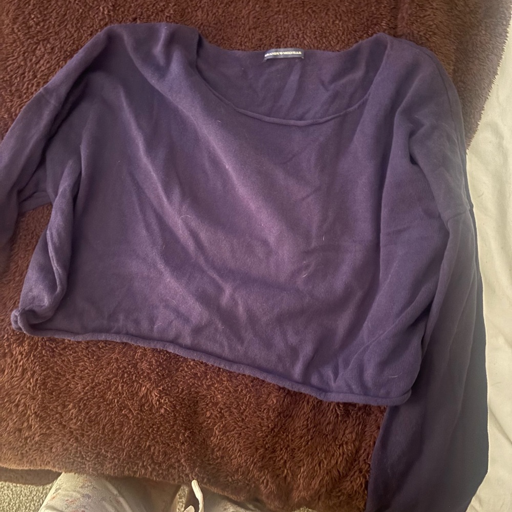 Brandy Melville Purple Scoop Neck Long-Sleeve Top